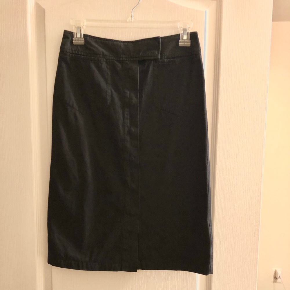 Black button up midi skirt